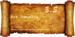 Bek Samuella névjegykártya